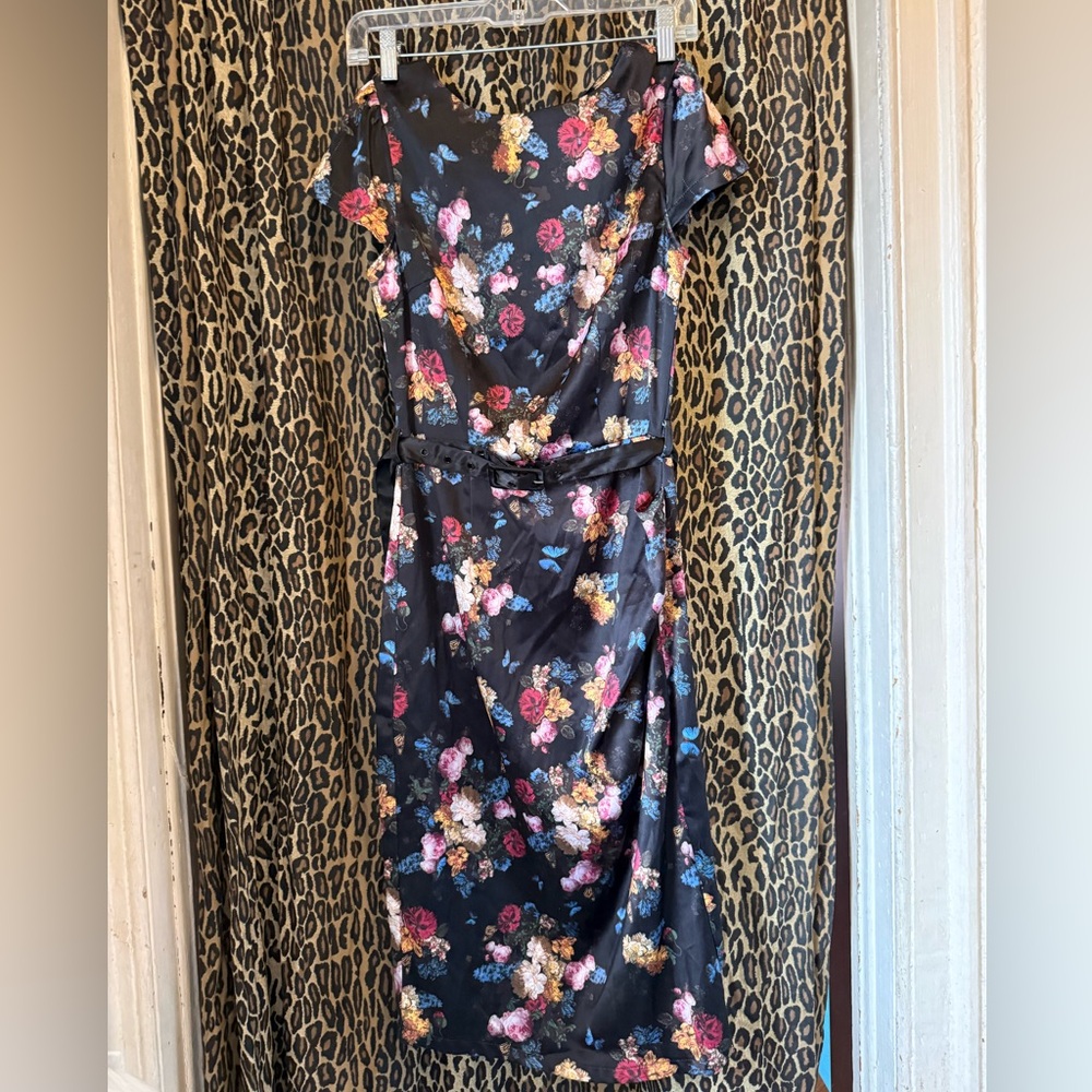 Voodoo Vixen Black Floral Midi Dress S